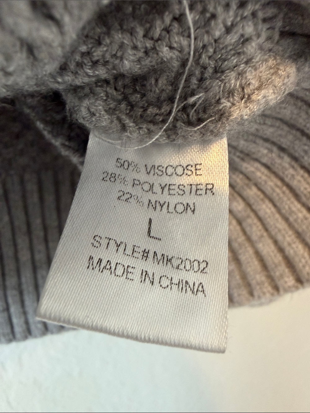 Mazik Gray Cable-Knit Hoodie Sweater - Picture 5 of 6